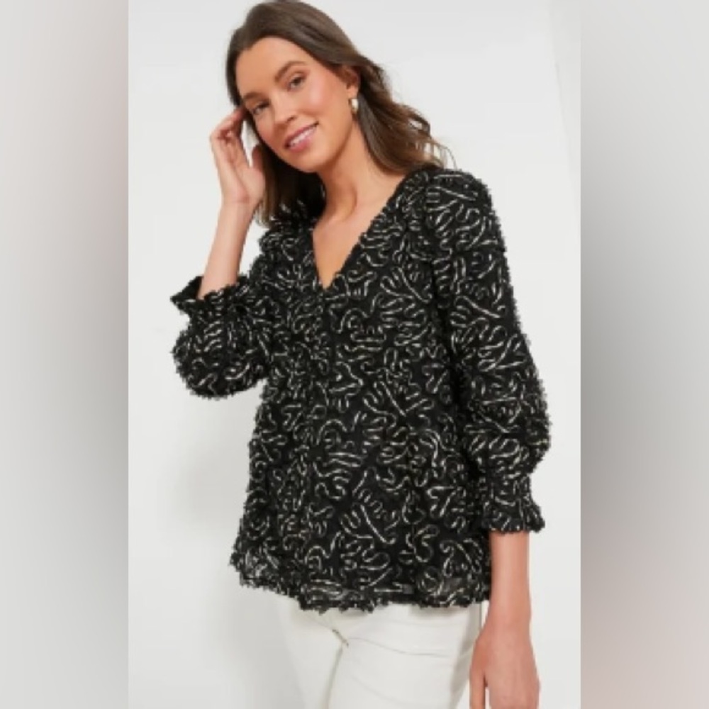 Tuckernuck Women's Nightly Organza Easton Blouse, Size Small